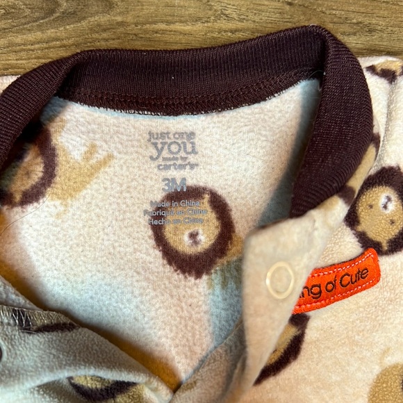 Just One You by Carters King of Cute Fleece Sleep and Play Size 3 Months - Picture 3 of 3